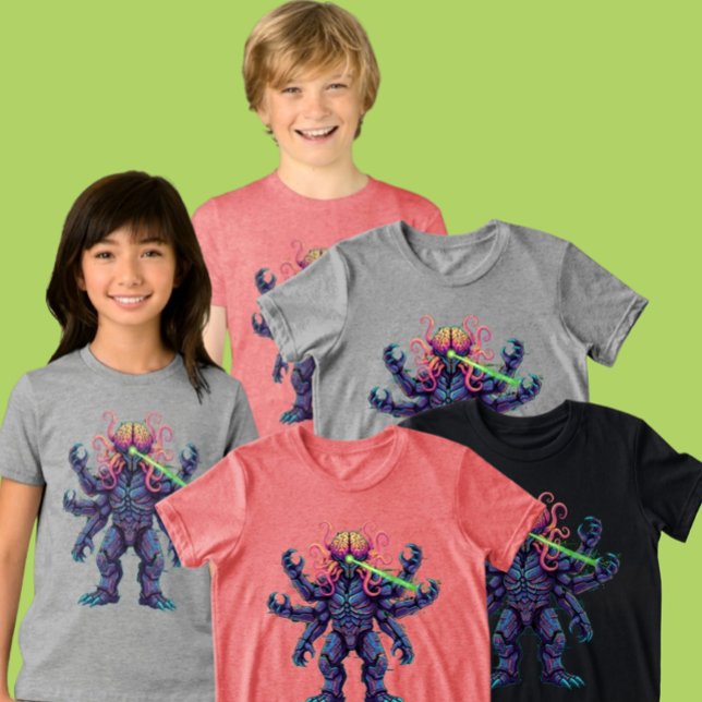 T-shirt En Tri-matière Youth Psychedelic Brain Monster Ray Clothing Item (Créateur téléchargé)