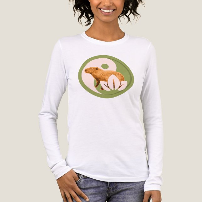 T-shirt En Tri-matière Zen Capybara Yin Yang (Recto)