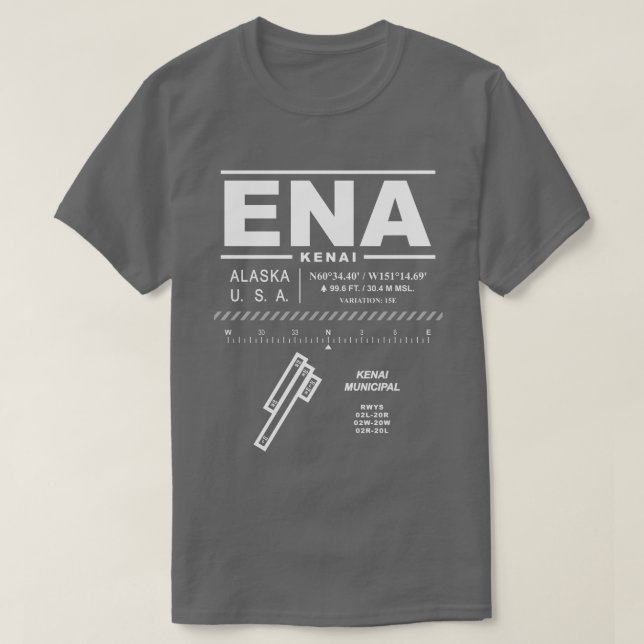 T-shirt ENA de l'aéroport municipal de Kenai (Design devant)