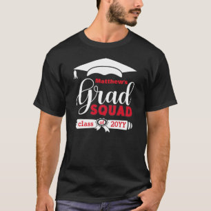T-shirt Encadré blanc et rouge Personnalisé Mens Black G