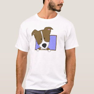 T-shirt encadré de border collie de brun de bande