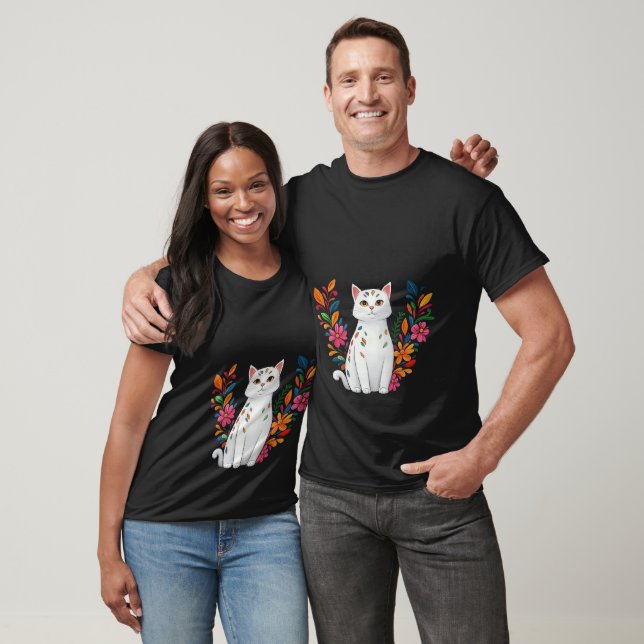 T-shirt Enchanted Floral Cat (Unisexe)