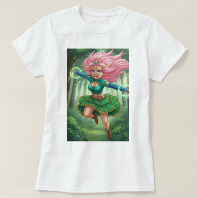 T-shirt Enchanted Forest Sprint – Anime Fantasy Character  (Design devant)