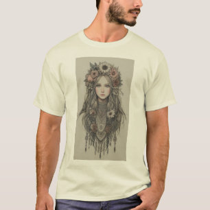 T-shirt Enchanter les fleurs de saumons boho