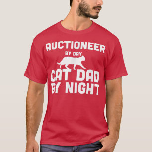 T-shirt Enchère Par Jour Chat Papa Par Nuit