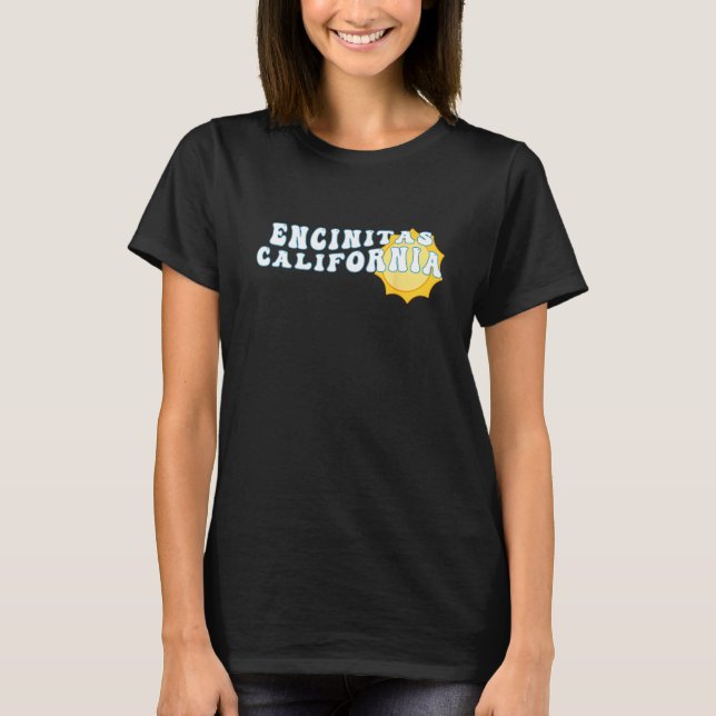 T-shirt Encinitas California CA Retro Wavy Souvenir Vacati (Devant)