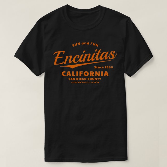 T-shirt Encinitas California Sun et Fun (Design devant)