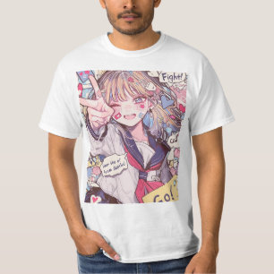 T-shirt Encourager l'art écolière Anime Imprimer