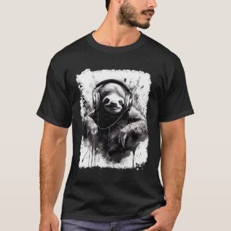 T-shirt Encre Art Splash Animal Sloth