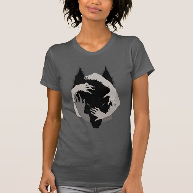 T-shirt Encre parlant de fantaisie V05 LOUP NOIR (Devant)