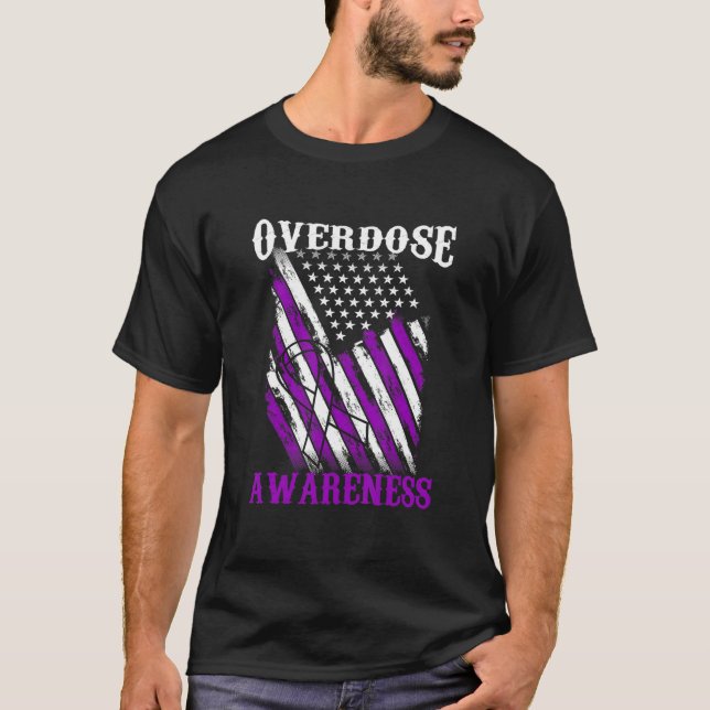 T-shirt End Overdose Pruple Ribbon Opioid Overdose Awarene (Devant)