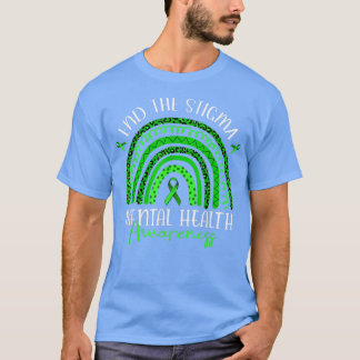 T-shirt End The Stigma Mental Health Awareness Rainbow Rib