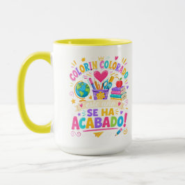 T-Shirt Ende des Schuljahres Spanischlehrer Rot Tasse