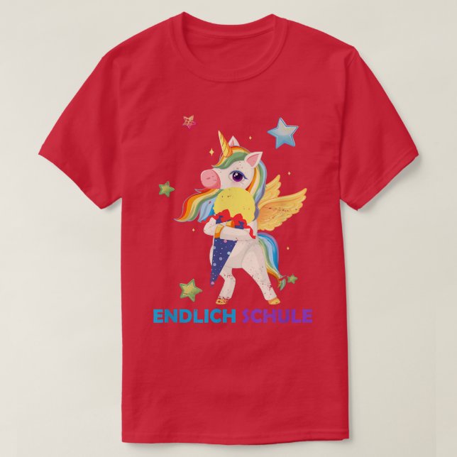 T-shirt Endlich School Unicorn Cadeau de l'école primaire  (Design devant)