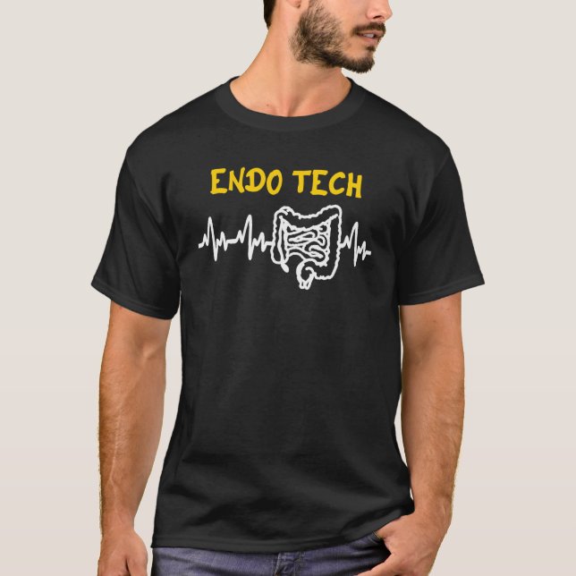 T-shirt Endo Tech Endoscopy Tech Intestines Heartbeat GI T (Devant)