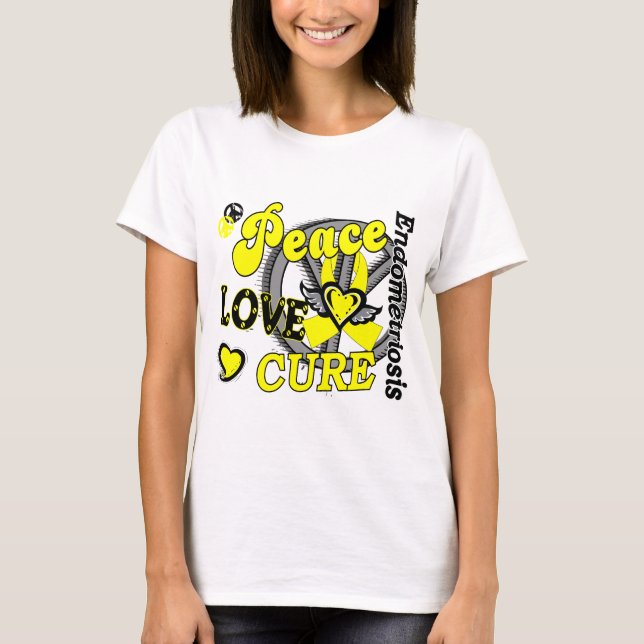 T-shirt Endométriose du traitement 2 d'amour de paix (Devant)