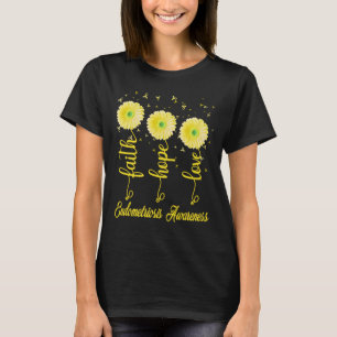 T-shirt endométriose foi espoir amour fleur marguerite