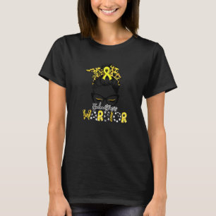 T-shirt Endometriosis Guerrier Endo Leopard Messy Bun Yell