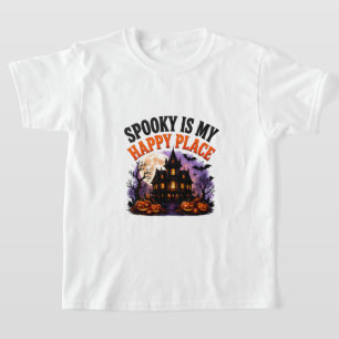 T-shirt 🎃 Endroit Heureux Citation de Fantôme d'Halloween