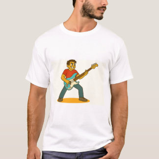T-shirt Energetic man playing bass