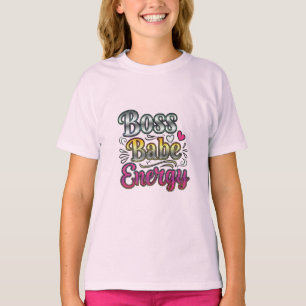 T-shirt Énergie de patronne – Tee-shirt rose Power