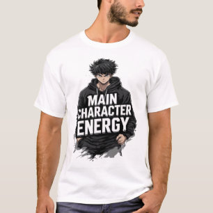 T-shirt Énergie de Personnage Principal Anime Streetwear d