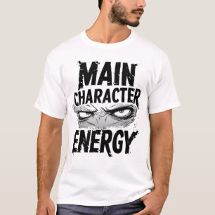 T-shirt Énergie de Personnage Principal Anime Yeux Intense