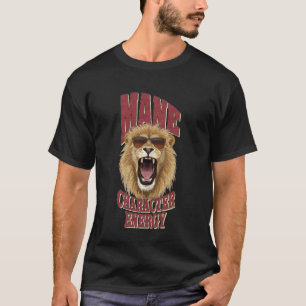 T-shirt Énergie de personnage principal Lion drôle avec de