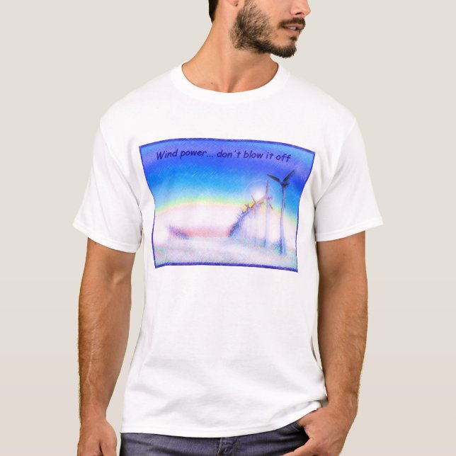 T-shirt Énergie éolienne aussi (Devant)