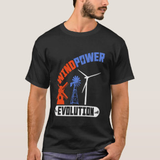 T-shirt Énergie éolienne ÉNERGIE ÉOLIENNE ÉVOLUTION Drôle