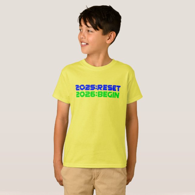 T-Shirt Enfant 2025:RESET/2026:BEGIN (Devant entier)