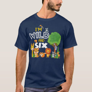 T-shirt Enfant 6 ans Animaux sauvages Zoo Thème 6ème anniv