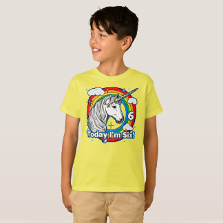 T-shirt Enfant 6e anniversaire Unicorn Arc en ciel aujourd