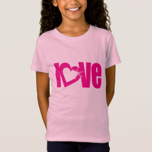 T-shirt enfant à coeur rose "love"