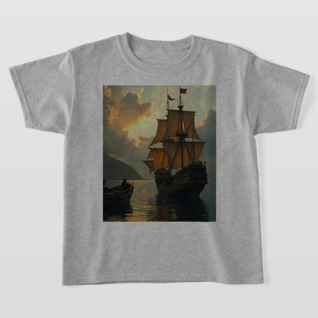 T-shirt enfant adapté à Columbus Day (Poser)