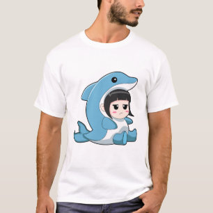 T-shirt Enfant avec costume de dauphin