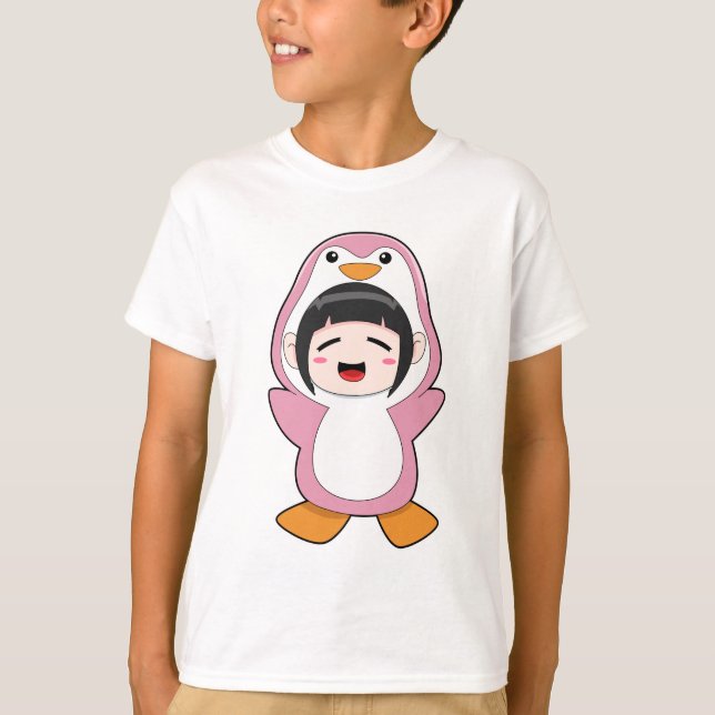 T-shirt Enfant avec costume de pingouin (Devant)