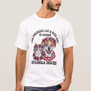 T-shirt Enfant Chat Et Chien Lady Vote Kamala Harris