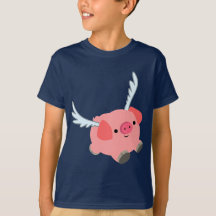 T-shirt enfant cochon de dessin à ailes mignonnes