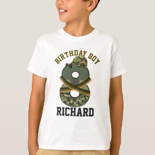 T-shirt Enfant d'anniversaire militaire Huit soldats