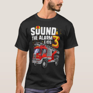T-shirt Enfant de 3 ans Camion d'incendie Anniversaire Pom