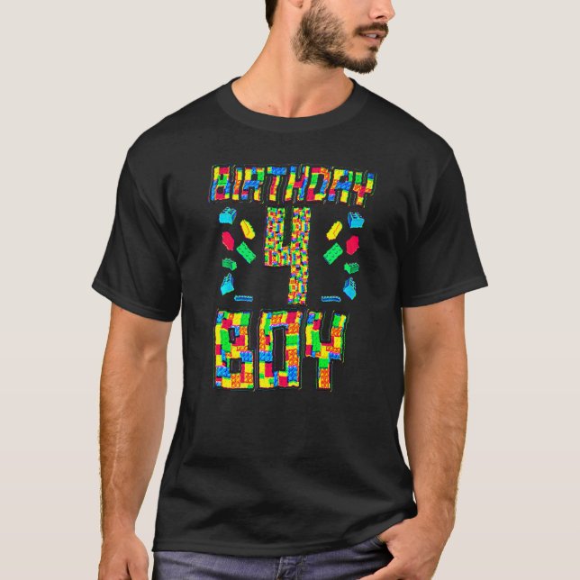 T-shirt Enfant de 4 ans Anniversaire Garçon avec puzzles j (Devant)