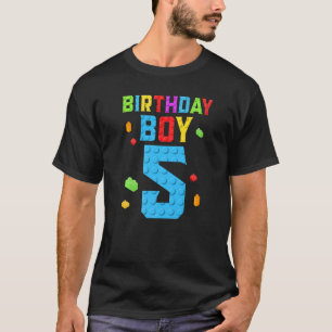 T-shirt Enfant de 5 ans Anniversaire Blocs Boys Bâtir Garç