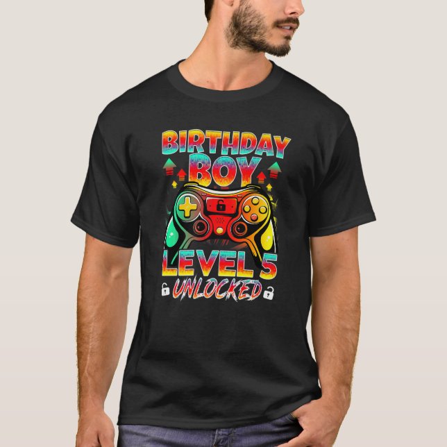 T-shirt Enfant de 5 ans Niveau 5 Déverrouillé Awesome 2018 (Devant)