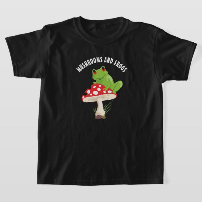 t-shirt enfant de champignons et grenouilles (Poser)
