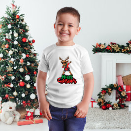 T-shirt enfant de Noël de rennes de Dabbing