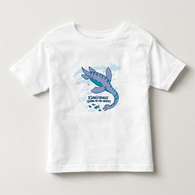 T-shirt enfant dinosaure bleu mer Plesiosaur (Devant)