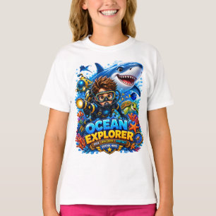 T-Shirt Enfant Explorateur Océanique Plongée Requi