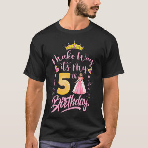 T-shirt enfant fille bébé rose faire place c'est mon 5e an