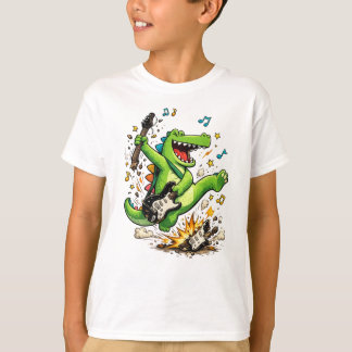 T-Shirt Enfant Guitare Écrasée Crocodile Rockeur